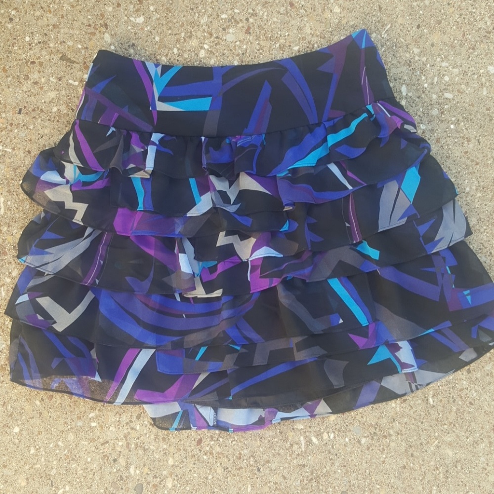 Express Design Studio Black Ruffle Layer Skirt 00 - image 1